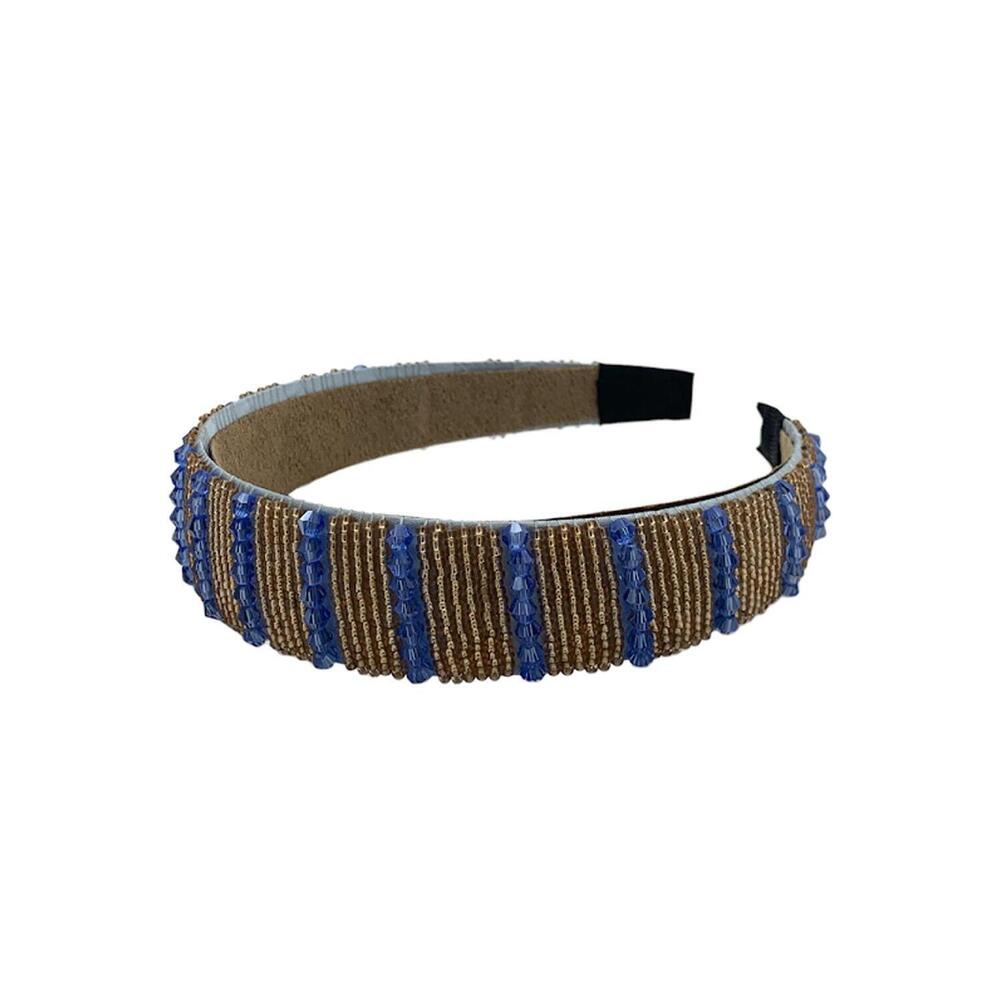 Locks & Mane Micro-Beaded Headband Blue